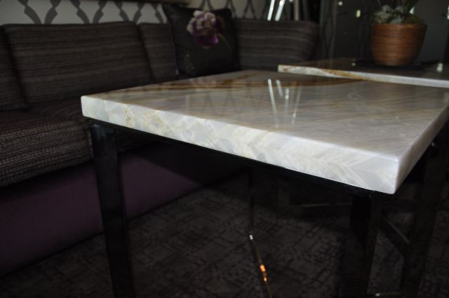 white onyx with bookmatched edge