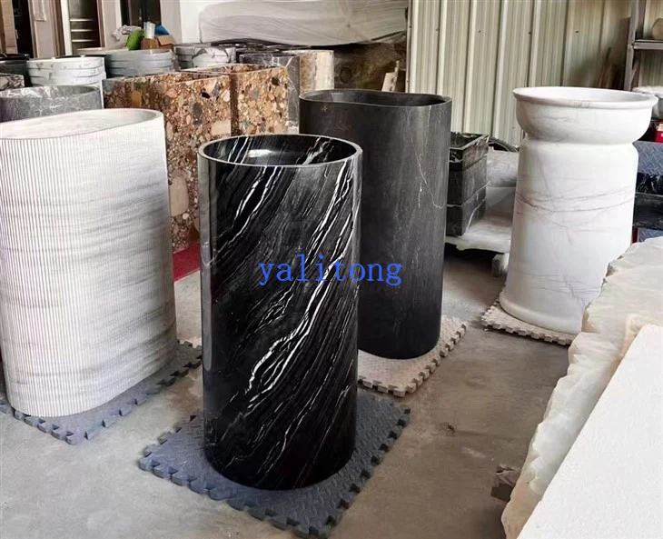 케냐 블랙 대리석 통합 싱크