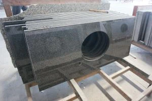 G654 중국 어두운 회색 화강암 욕실 세 면 대 상판 및 주방 카운터