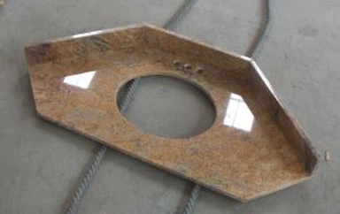 옐로우 화강암 마두 라 골드 욕실 코너 세면대 탑스