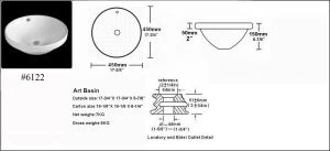 세라믹 용기 싱크 오버 마운트 (YLT- # 6122)