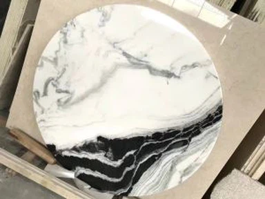 팬더 화이트 대리석 원탁