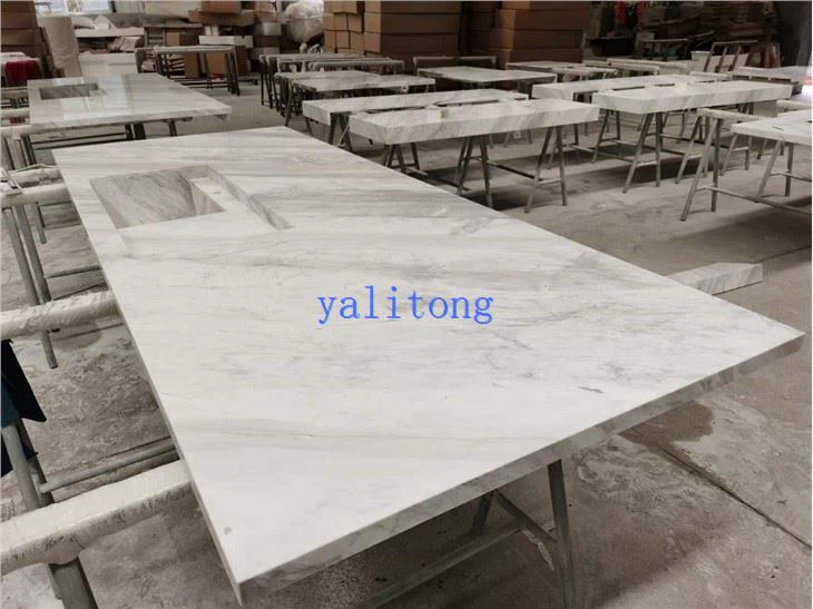 Volakas White Marble Kitchen Countertop