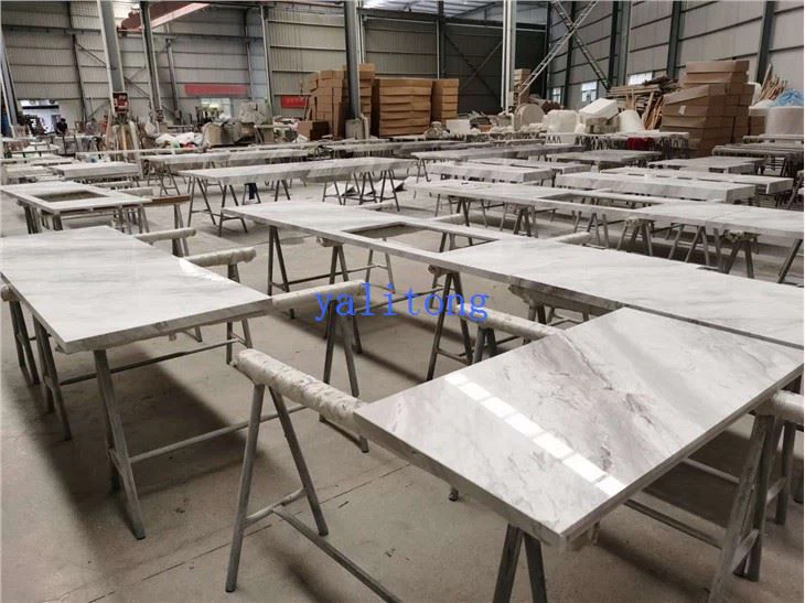 Volakas White Marble Kitchen Countertop
