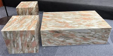 노르웨이어 로즈 대리석 주각 커피 테이블 조립